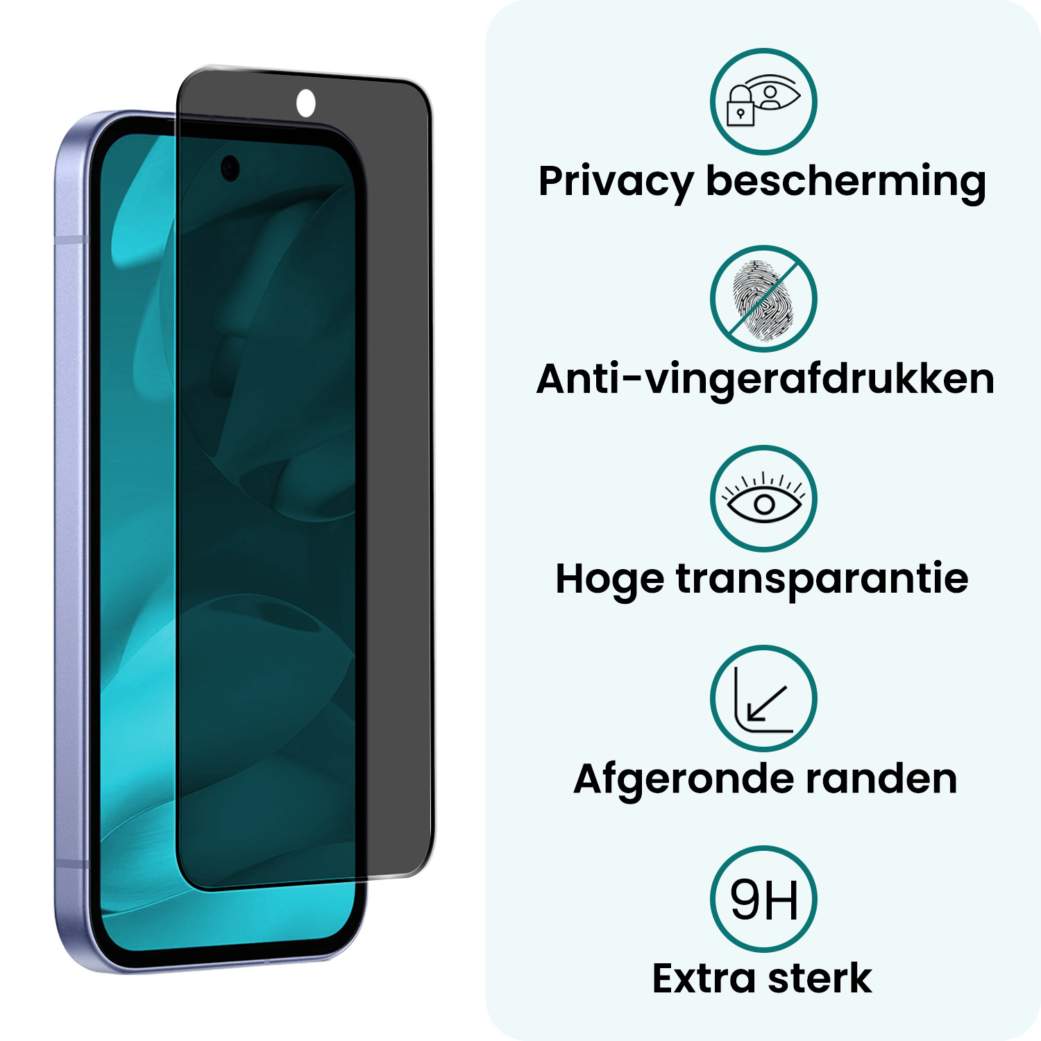 Forterra Forterra Google Pixel 9a Screenprotector Glas Privacy - 2 PACK