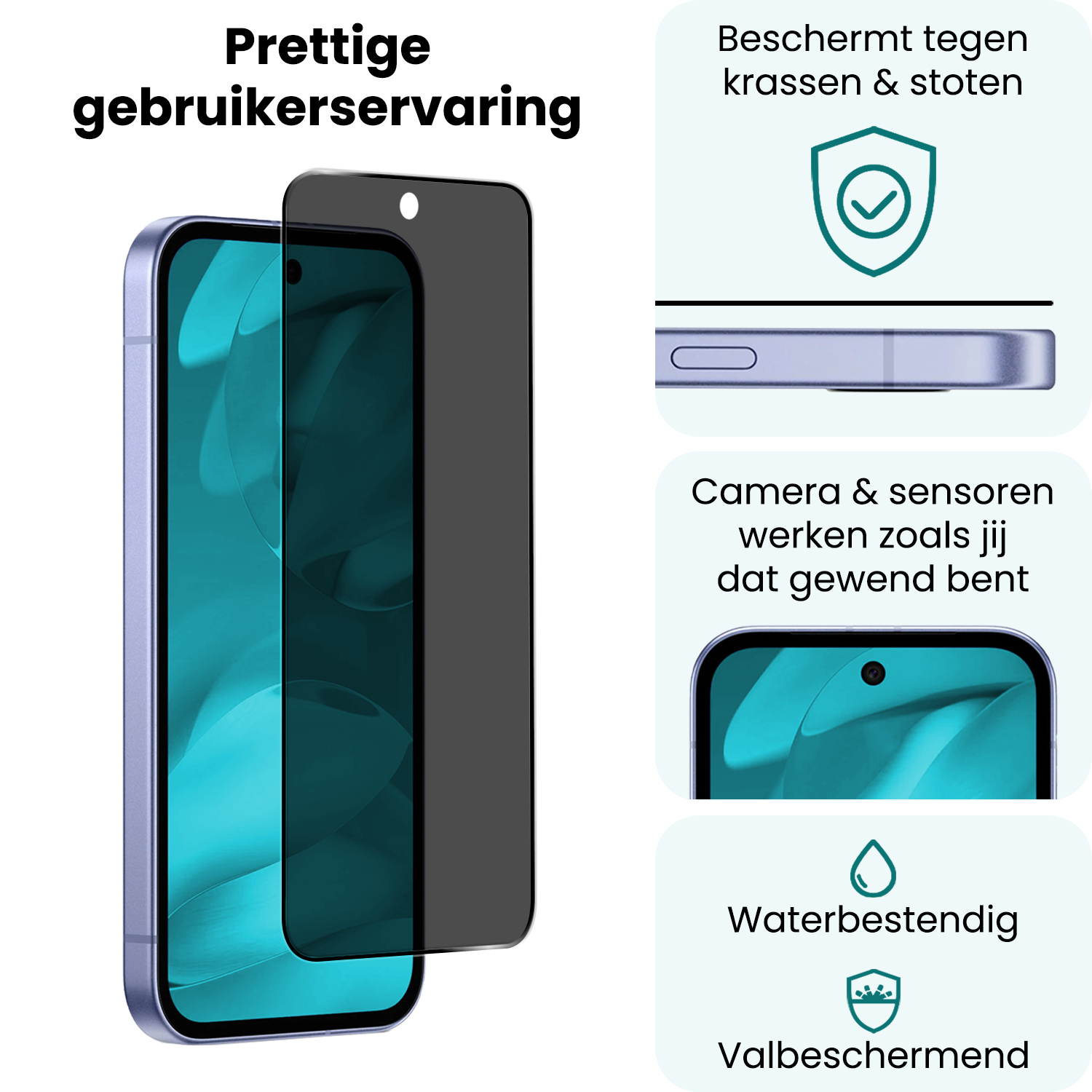 Forterra Forterra Google Pixel 9a Screenprotector Glas Privacy - 2 PACK