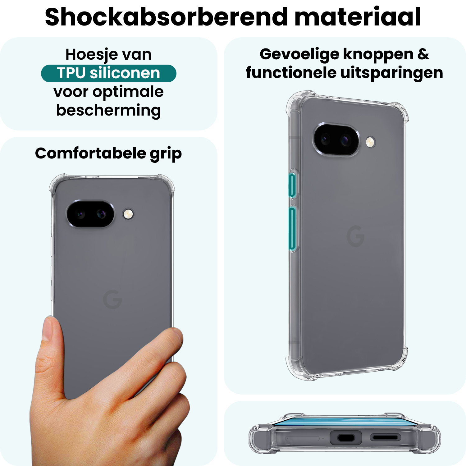 Forterra Forterra Google Pixel 9a Hoesje Shockproof Met 2x Screenprotector