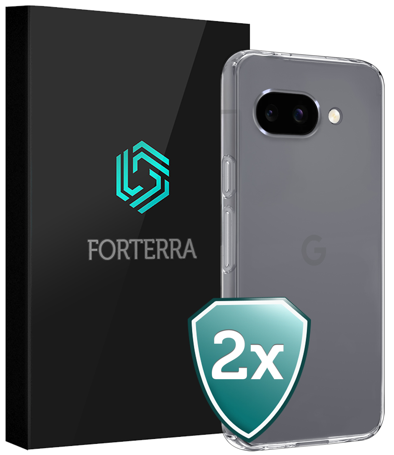 Forterra Forterra Google Pixel 9a Hoesje Siliconen - Transparant - 2 PACK
