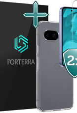 Forterra Forterra Google Pixel 9a Hoesje Siliconen Met 2x Screenprotector - Transparant
