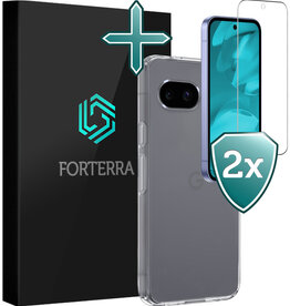 Forterra Forterra Google Pixel 9a Hoesje Siliconen Met 2x Screenprotector - Transparant
