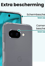 Forterra Forterra Google Pixel 9a Hoesje Siliconen Met 2x Screenprotector - Transparant