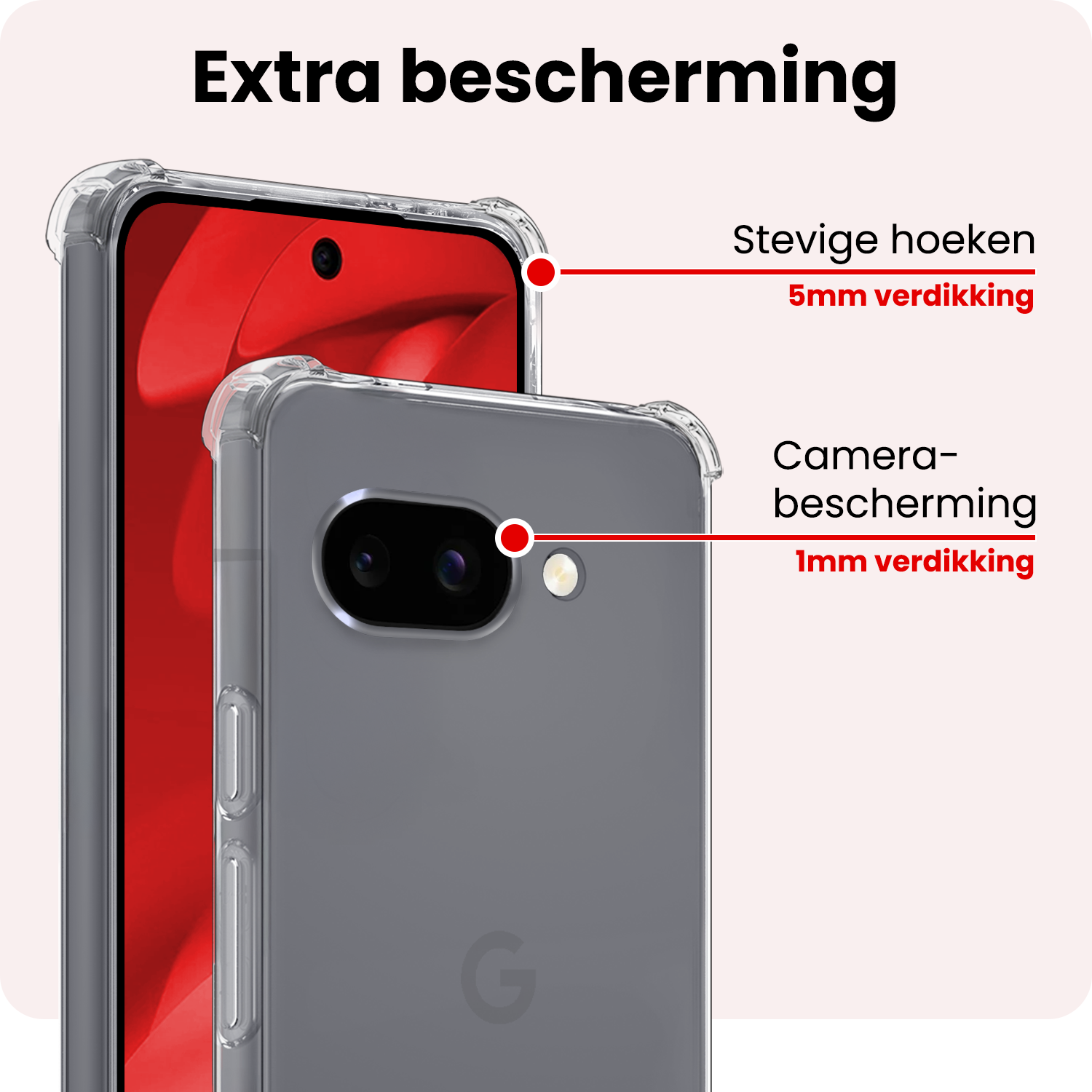 NoXx NoXx Google Pixel 9a Hoesje Shockproof - Transparant - 2 PACK