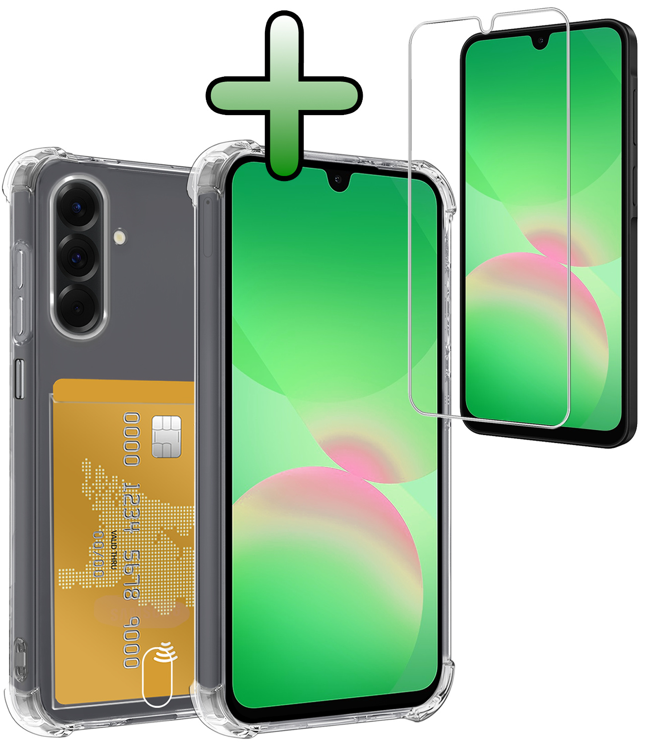 BASEY. BASEY. Samsung Galaxy A26 Hoesje Pashouder Met Screenprotector