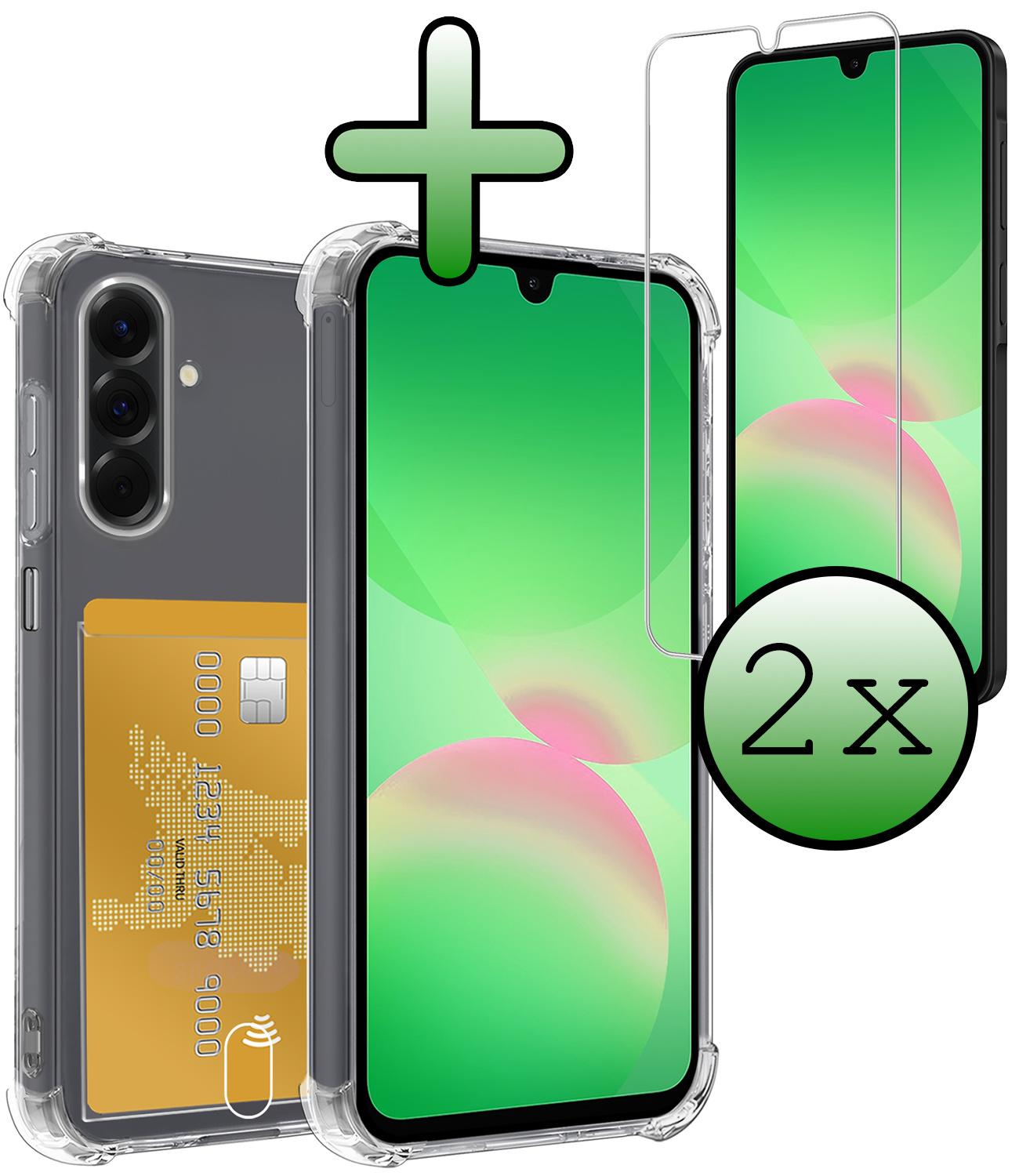 BASEY. BASEY. Samsung Galaxy A26 Hoesje Pashouder Met 2x Screenprotector