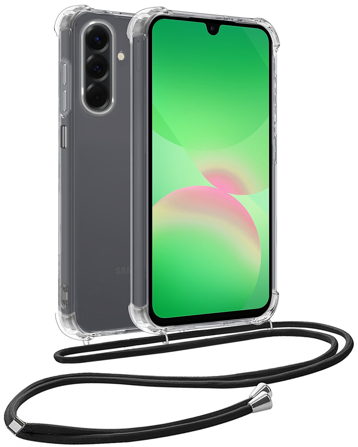 BASEY. BASEY. Samsung Galaxy A26 Hoesje Transparant Shockproof Met Zwart Koord