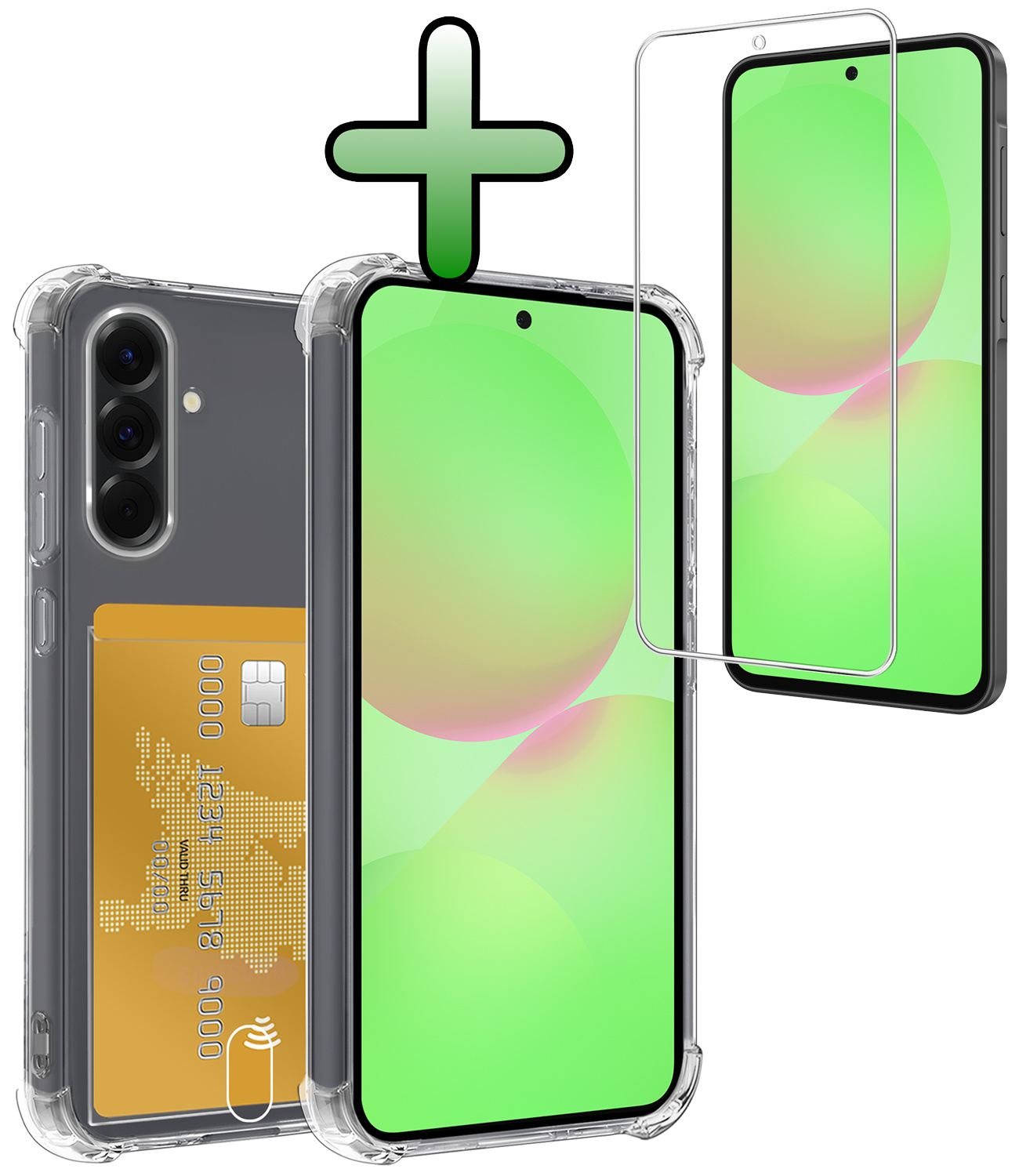 BASEY. BASEY. Samsung Galaxy A36 Hoesje Pashouder Met Screenprotector