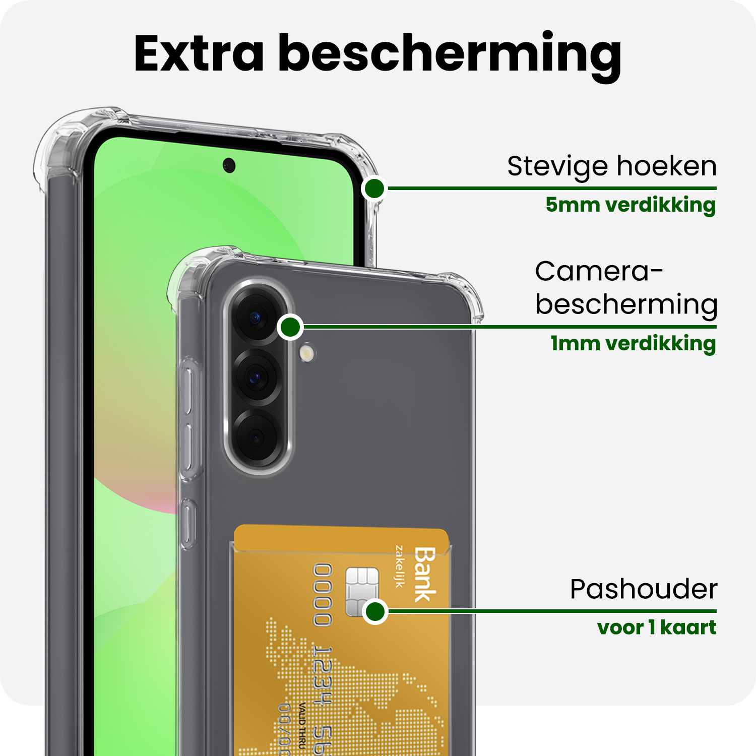 BASEY. BASEY. Samsung Galaxy A36 Hoesje Pashouder Met Screenprotector