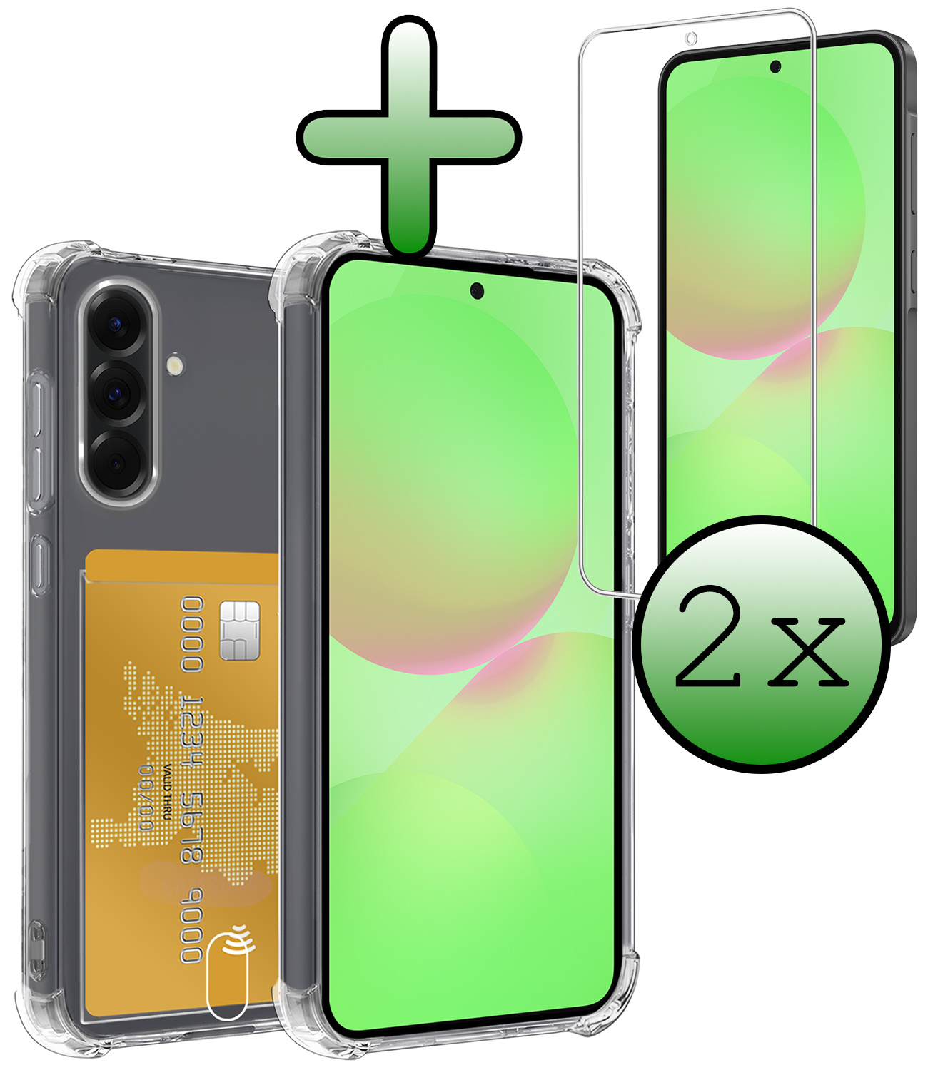 BASEY. BASEY. Samsung Galaxy A36 Hoesje Pashouder Met 2x Screenprotector