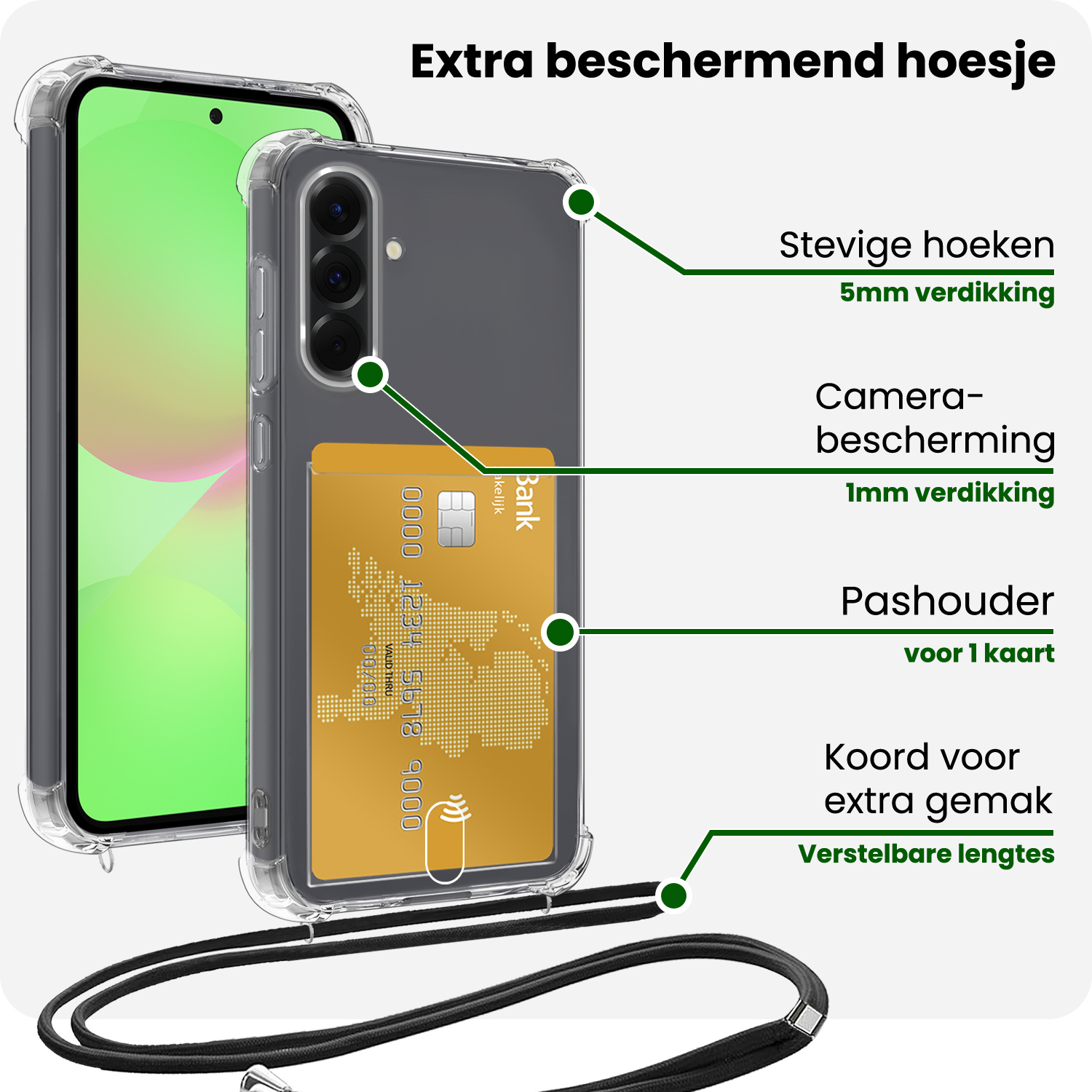 BASEY. BASEY. Samsung Galaxy A36 Hoesje Pashouder met Koord