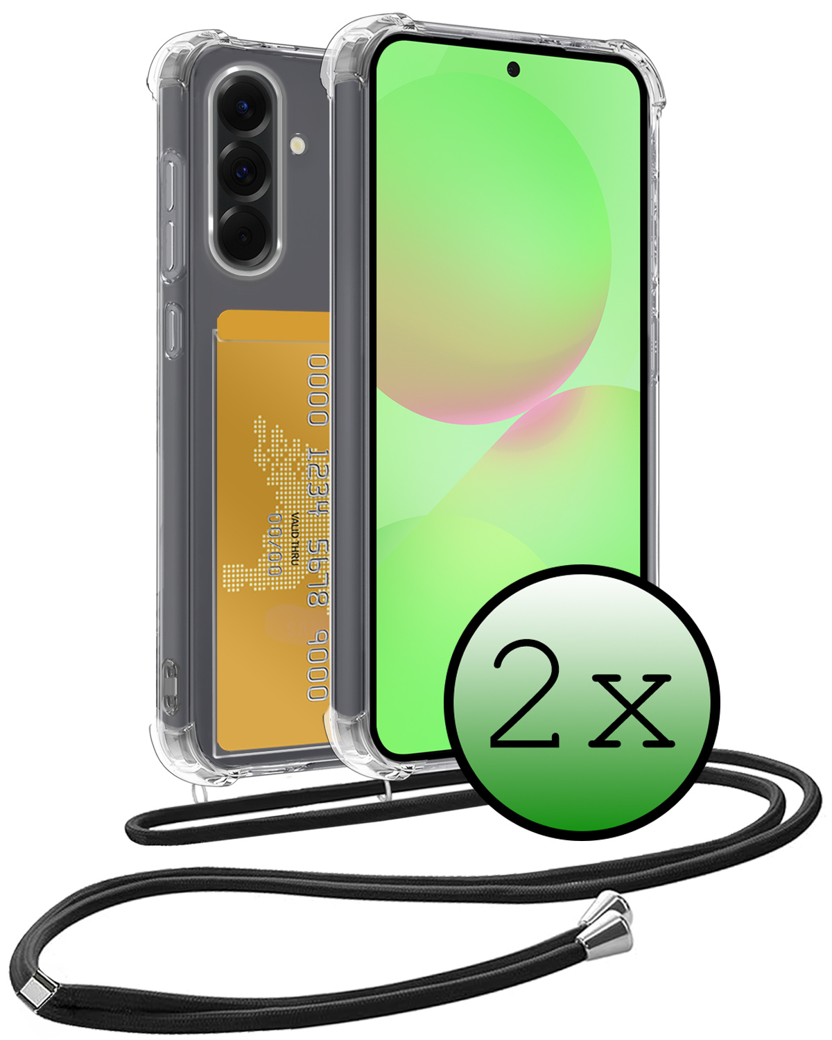 BASEY. BASEY. Samsung Galaxy A36 Hoesje Pashouder met Koord - 2 PACK