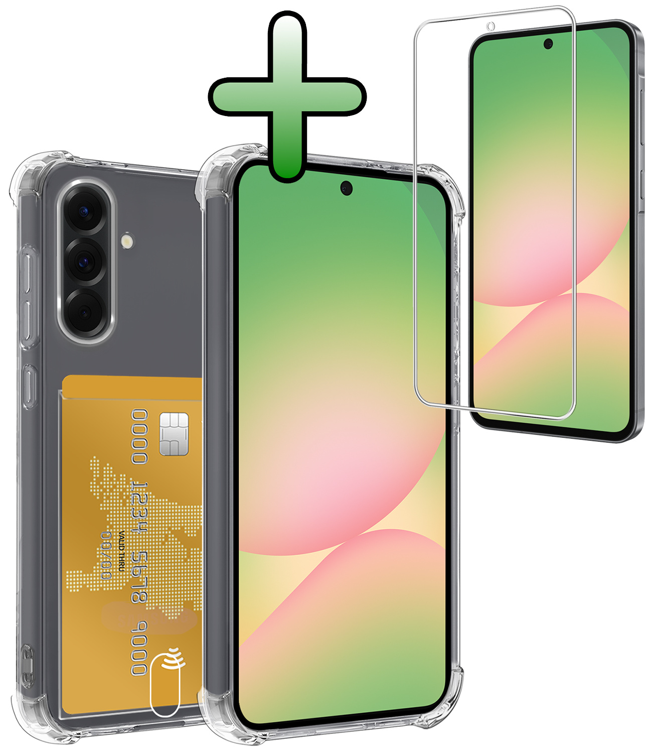 BASEY. BASEY. Samsung Galaxy A56 Hoesje Pashouder Met Screenprotector