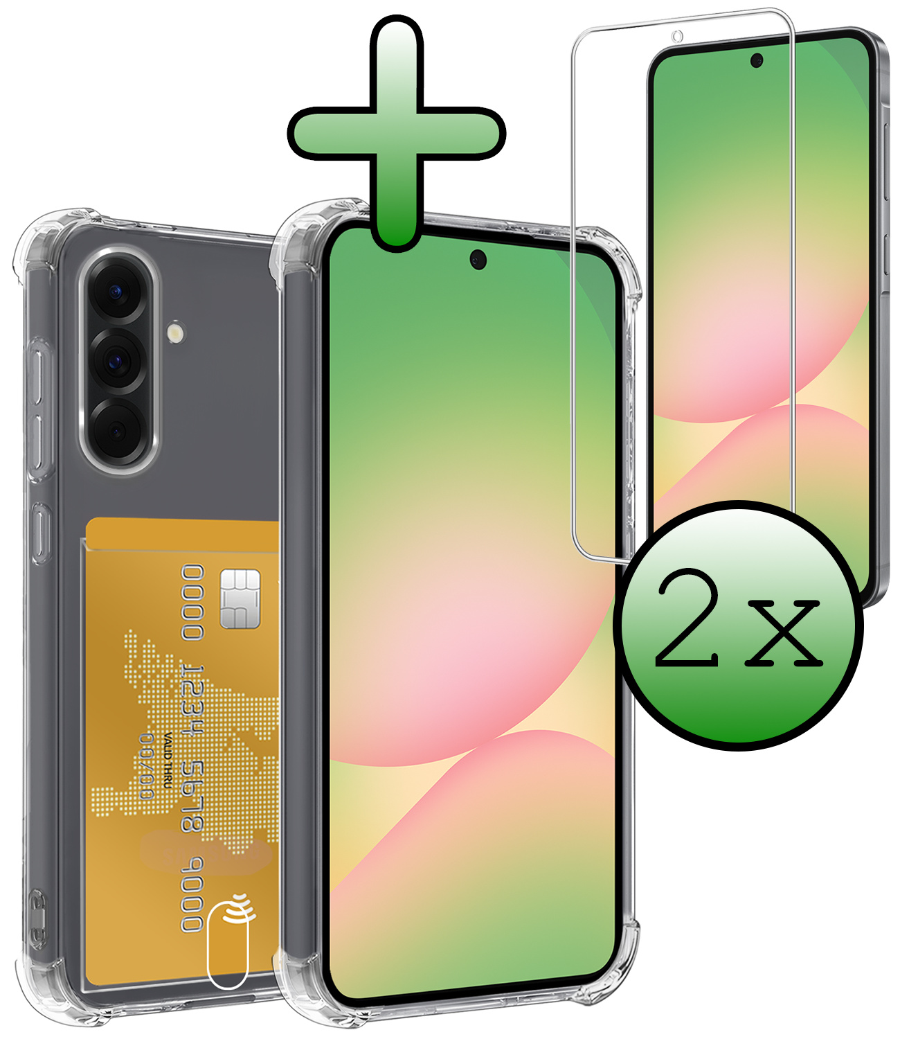 BASEY. BASEY. Samsung Galaxy A56 Hoesje Pashouder Met 2x Screenprotector