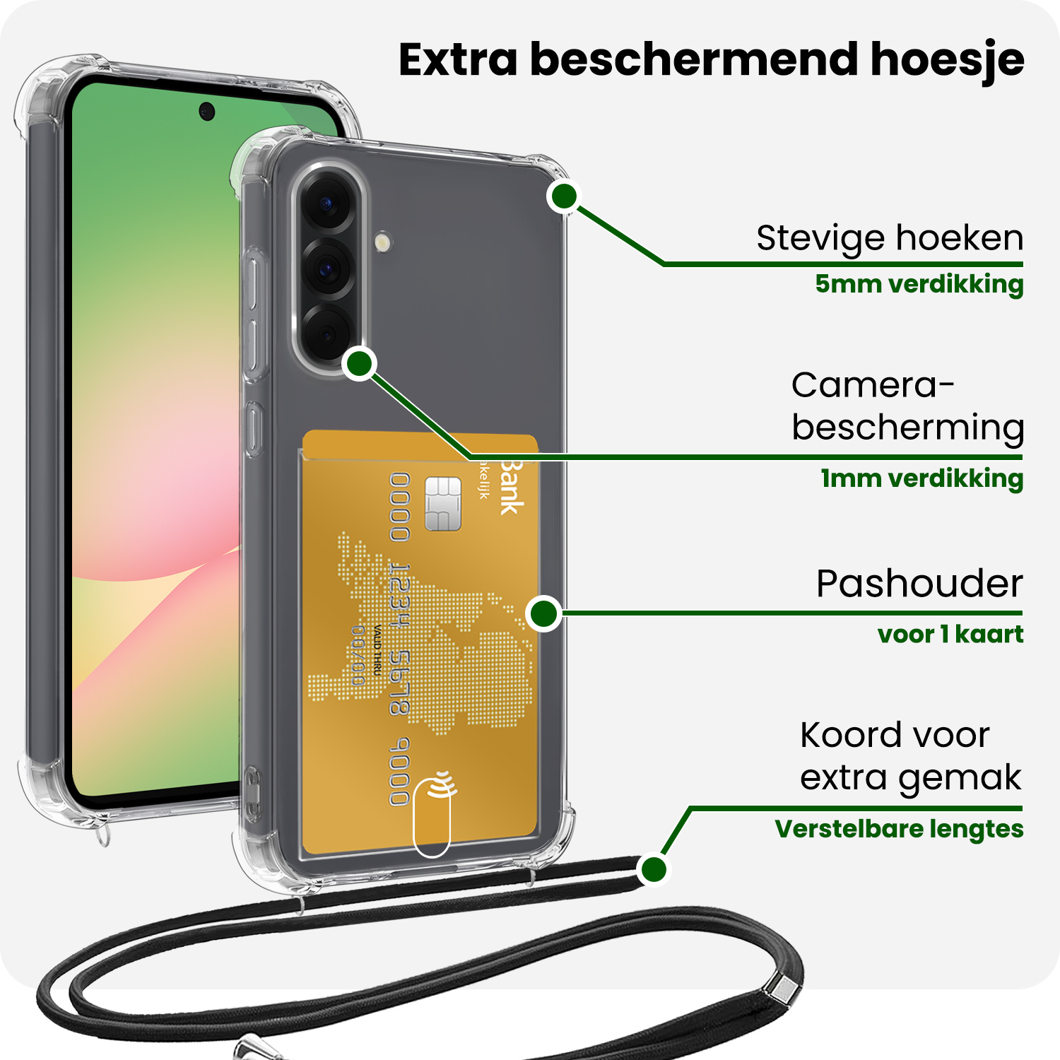 BASEY. BASEY. Samsung Galaxy A56 Hoesje Pashouder met Koord