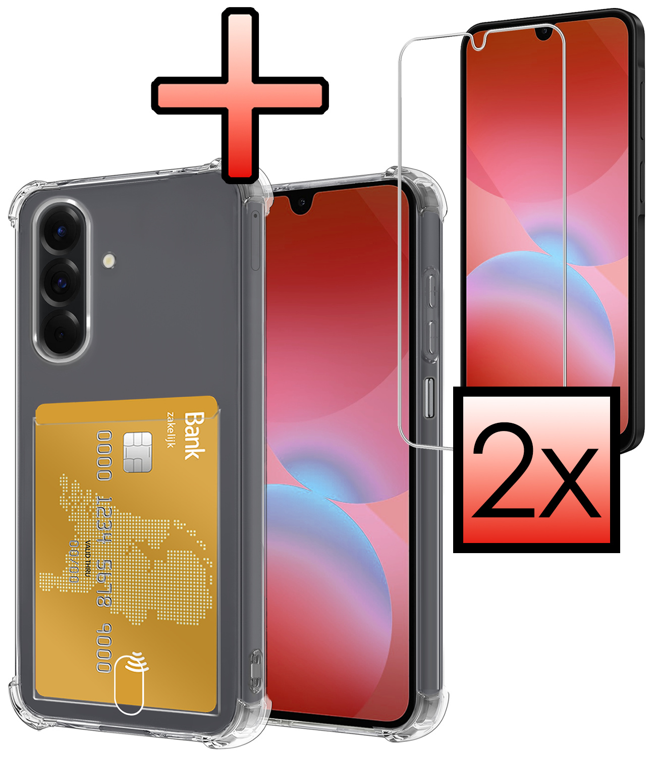 NoXx NoXx Samsung Galaxy A26 Hoesje Pashouder Met 2x Screenprotector