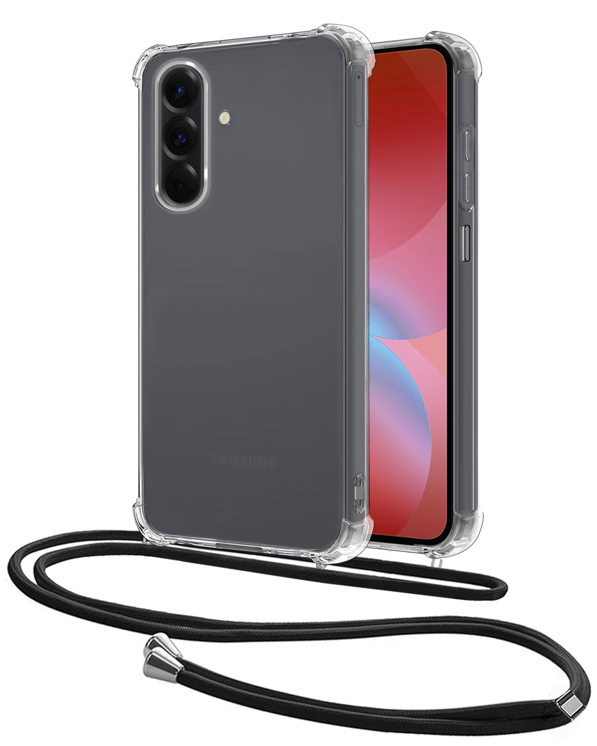 NoXx NoXx Samsung Galaxy A26 Hoesje Transparant Shockproof Met Zwart Koord