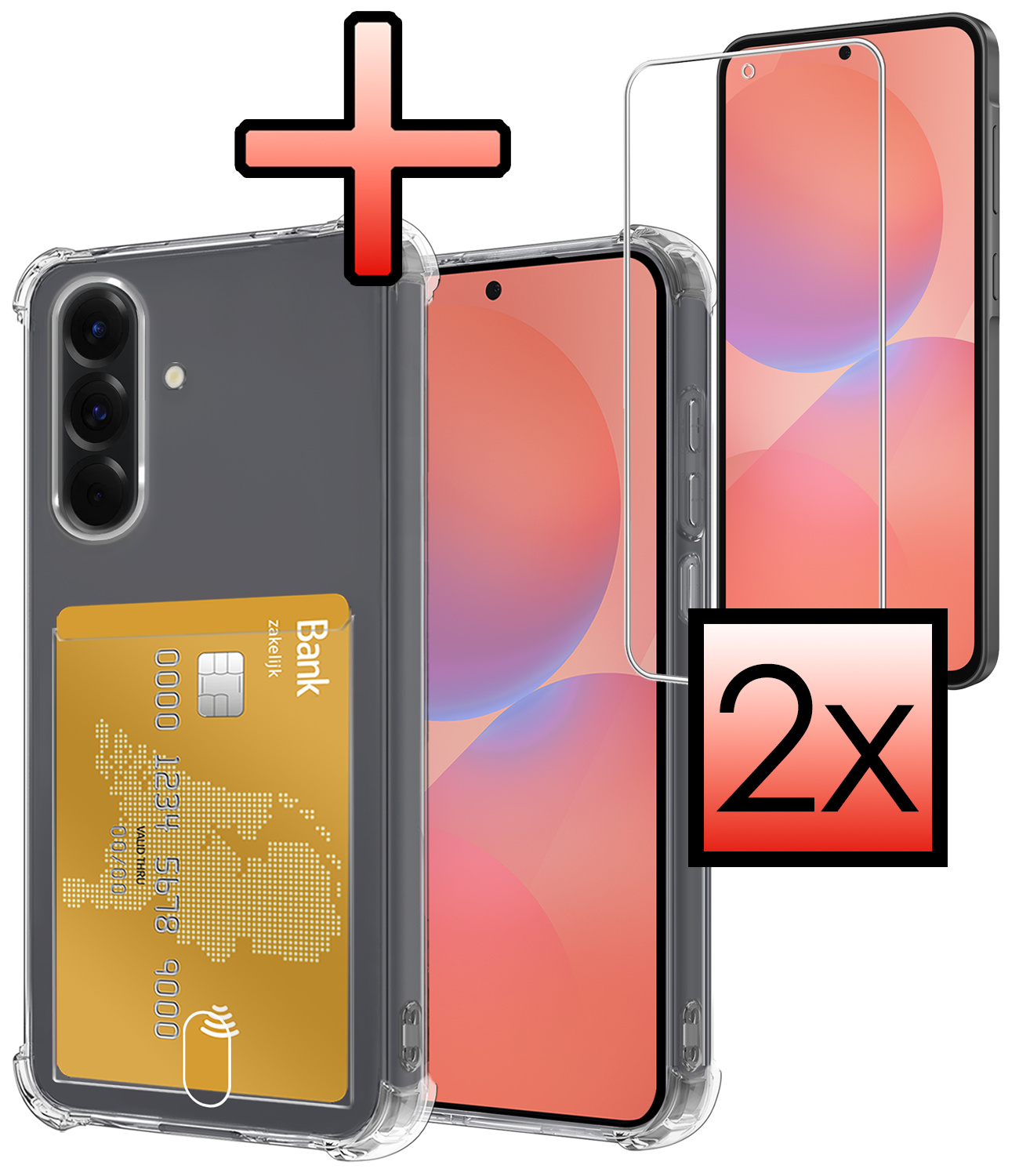 NoXx NoXx Samsung Galaxy A36 Hoesje Pashouder Met 2x Screenprotector