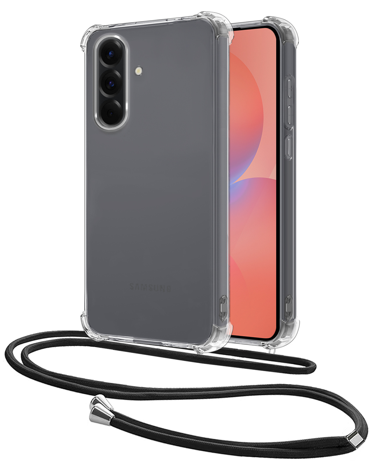 NoXx NoXx Samsung Galaxy A36 Hoesje Transparant Shockproof Met Zwart Koord