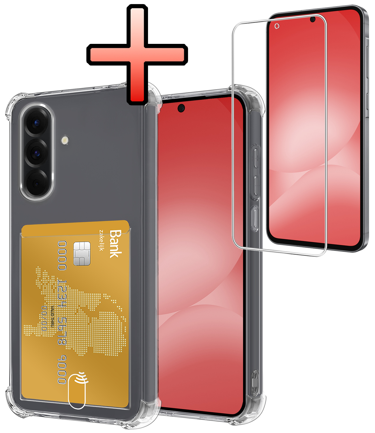 NoXx NoXx Samsung Galaxy A56 Hoesje Pashouder Met Screenprotector