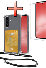 NoXx NoXx Samsung Galaxy A56 Hoesje Pashouder met Koord Met Screenprotector