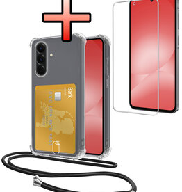 NoXx NoXx Samsung Galaxy A56 Hoesje Pashouder met Koord Met Screenprotector