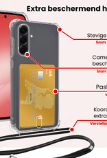 NoXx NoXx Samsung Galaxy A56 Hoesje Pashouder met Koord Met 2x Screenprotector