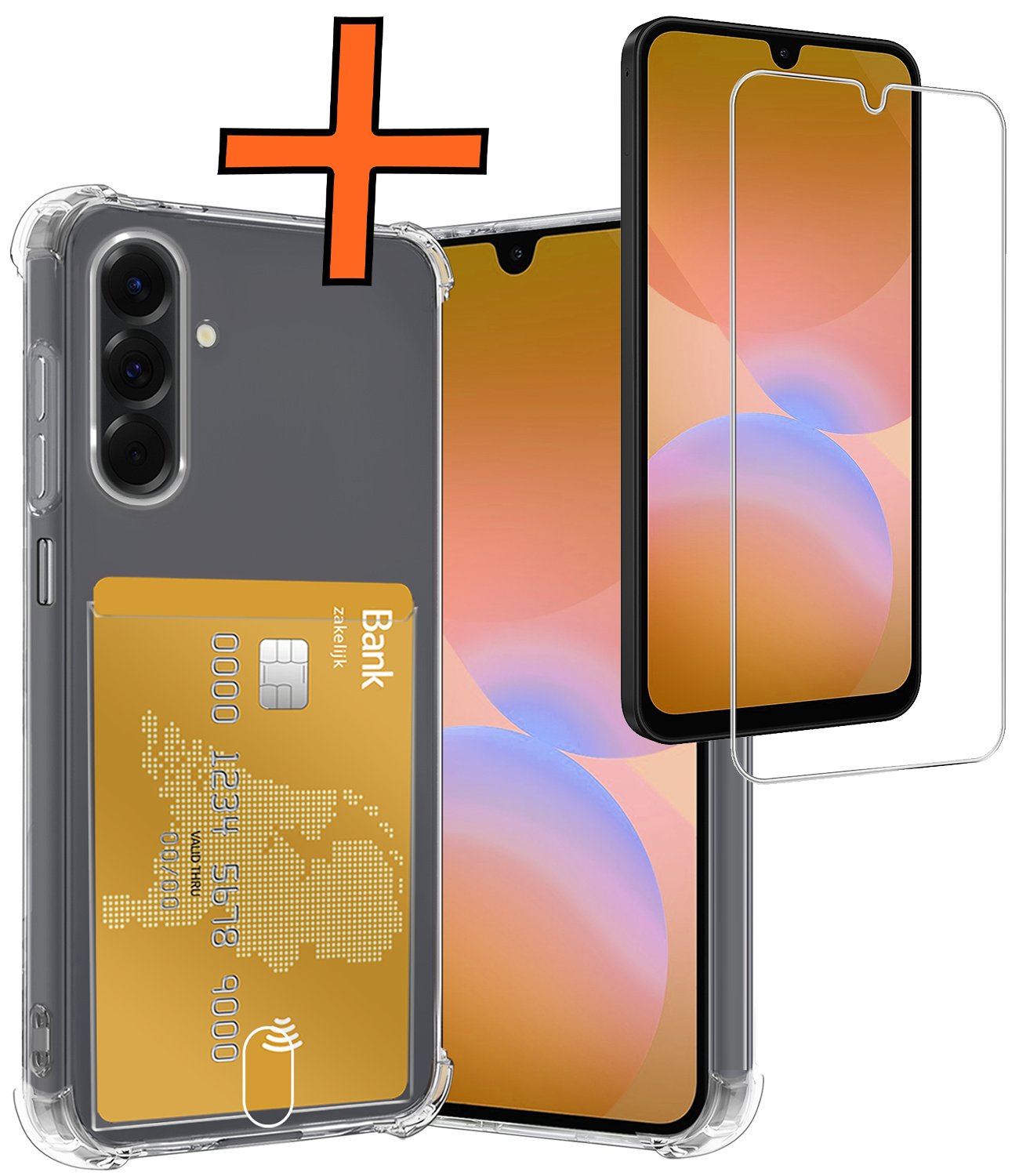 Nomfy Nomfy Samsung Galaxy A26 Hoesje Pashouder Met Screenprotector