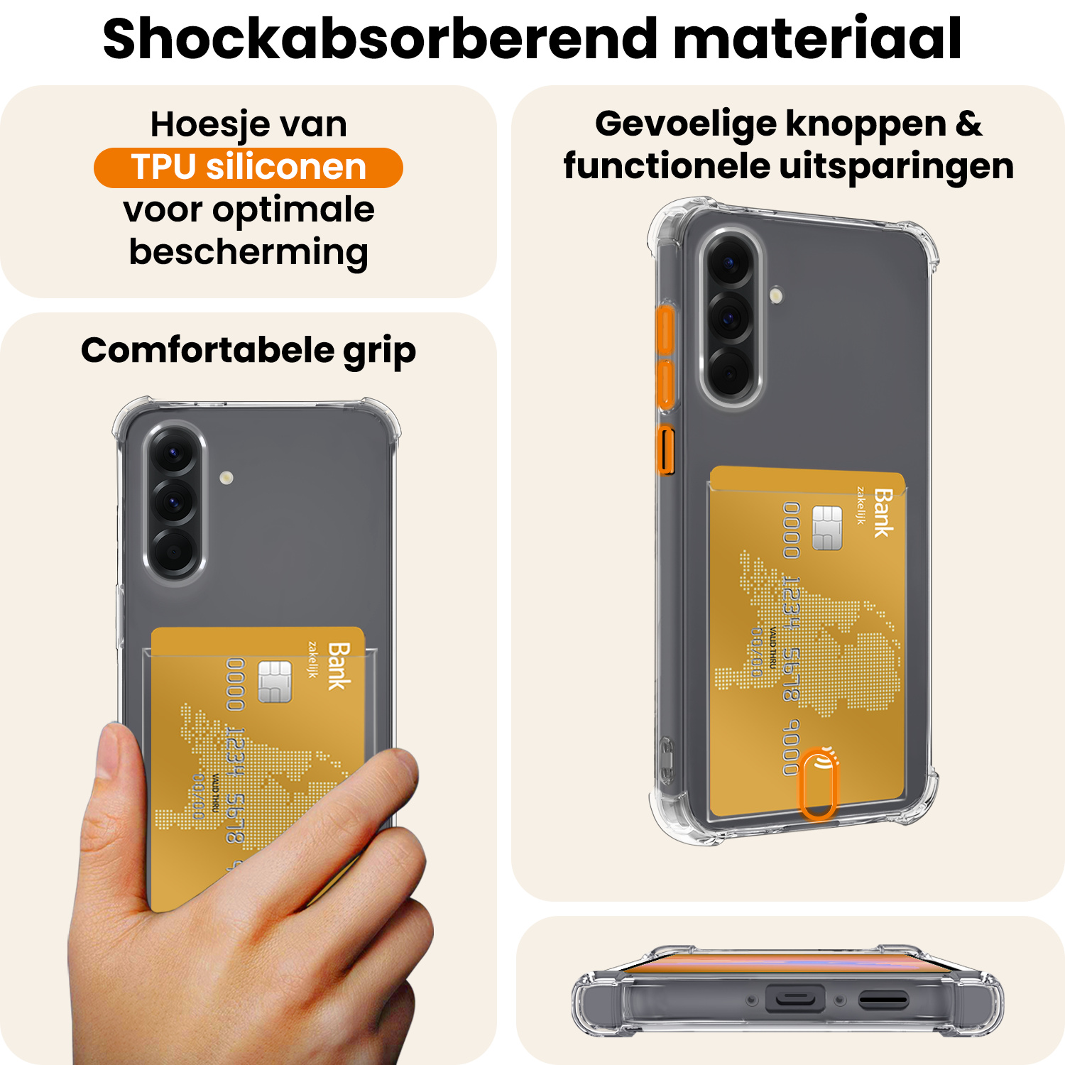 Nomfy Nomfy Samsung Galaxy A26 Hoesje Pashouder Met Screenprotector