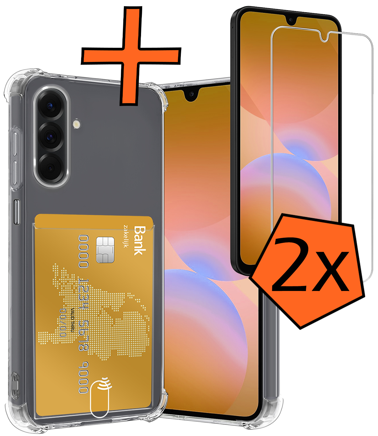 Nomfy Nomfy Samsung Galaxy A26 Hoesje Pashouder Met 2x Screenprotector