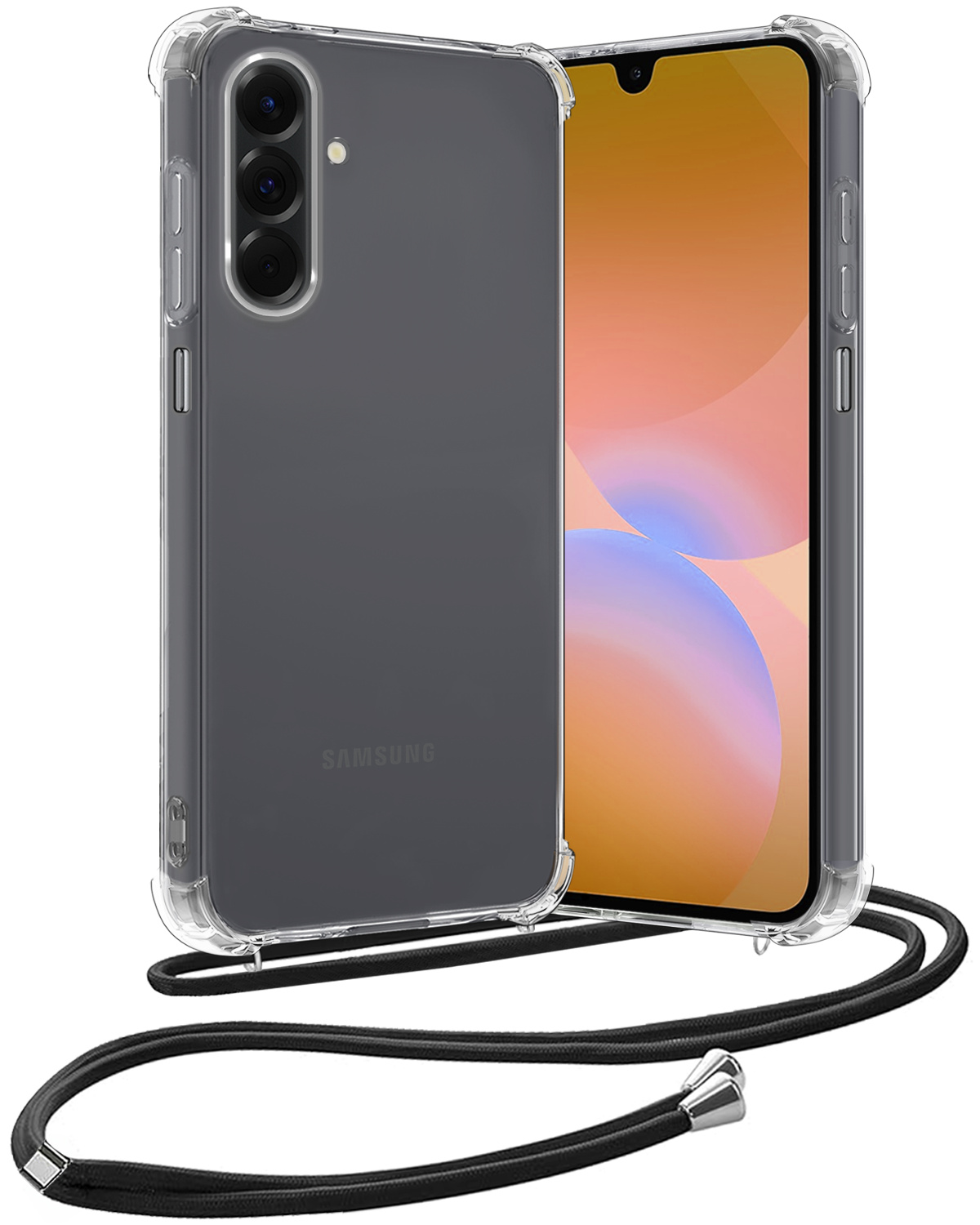 Nomfy Nomfy Samsung Galaxy A26 Hoesje Transparant Shockproof Met Zwart Koord
