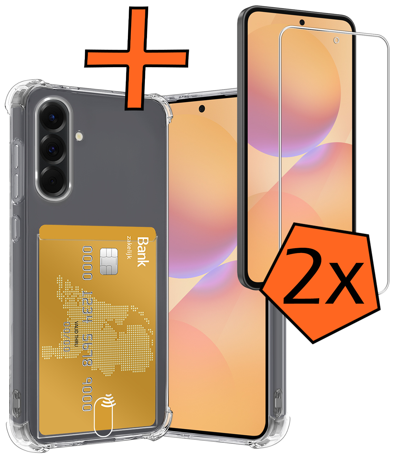 Nomfy Nomfy Samsung Galaxy A36 Hoesje Pashouder Met 2x Screenprotector