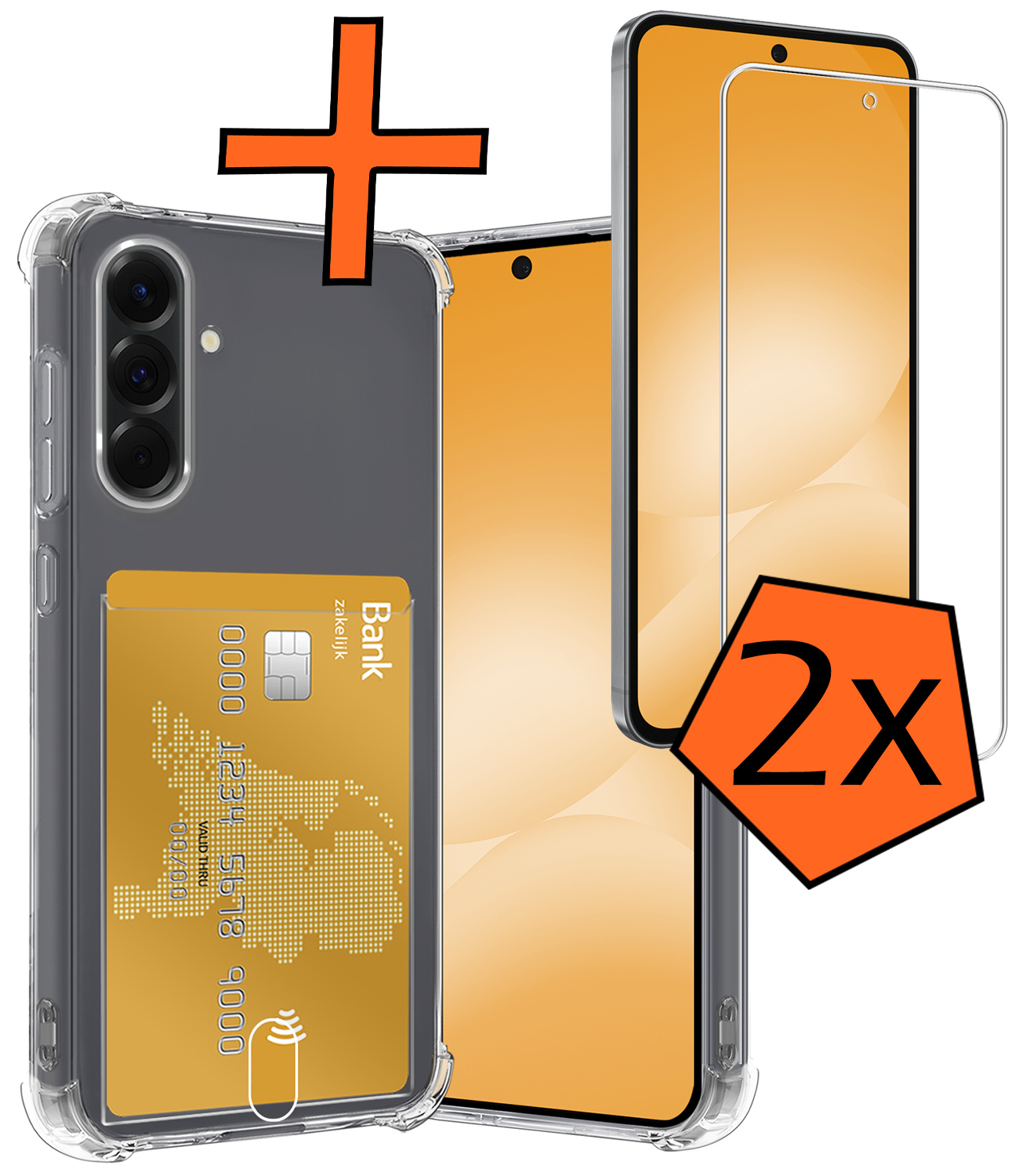 Nomfy Nomfy Samsung Galaxy A56 Hoesje Pashouder Met 2x Screenprotector