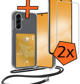 Nomfy Nomfy Samsung Galaxy A56 Hoesje Pashouder met Koord Met Screenprotector