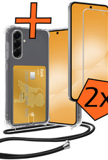 Nomfy Nomfy Samsung Galaxy A56 Hoesje Pashouder met Koord Met 2x Screenprotector