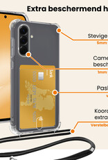 Nomfy Nomfy Samsung Galaxy A56 Hoesje Pashouder met Koord Met 2x Screenprotector