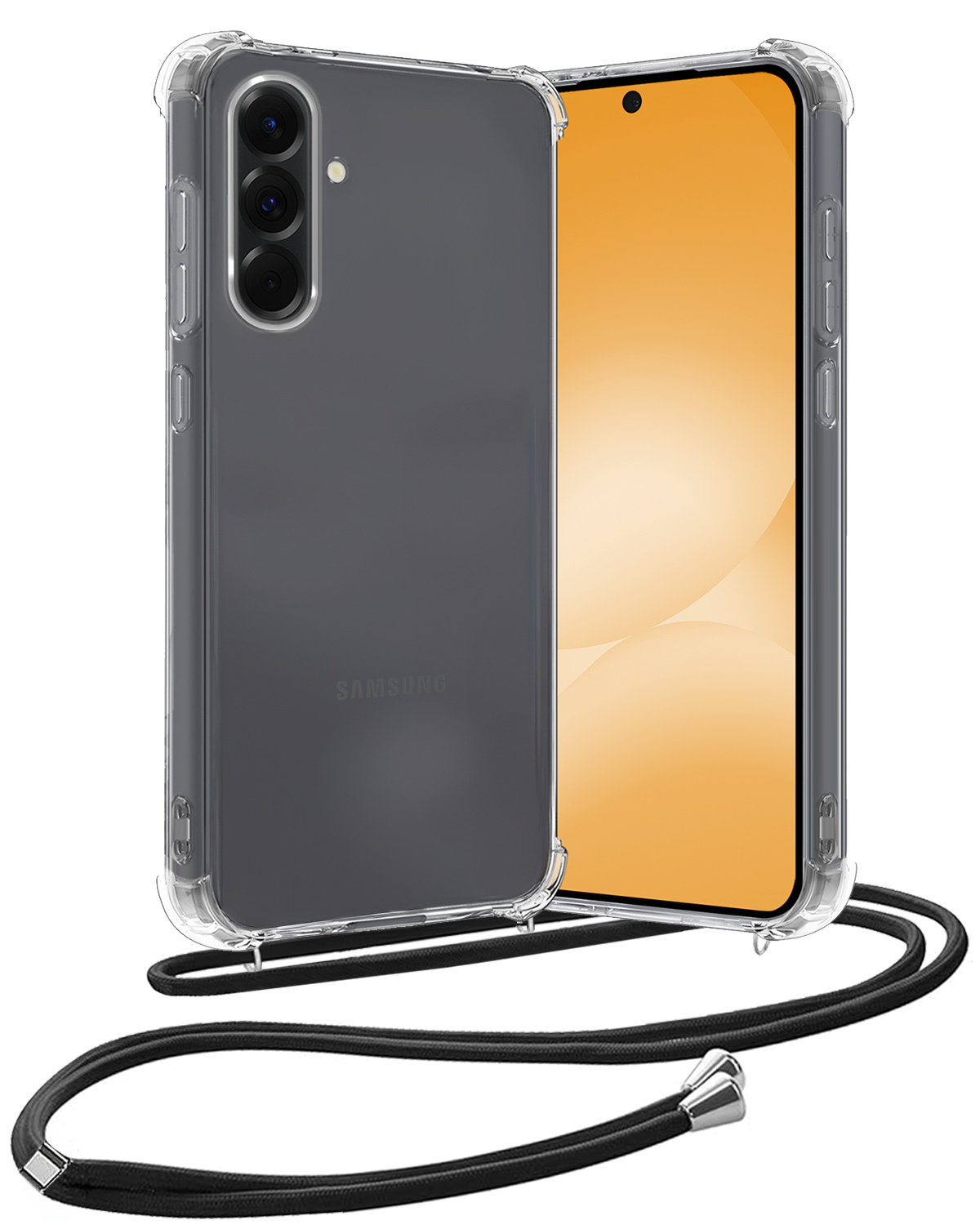 Nomfy Nomfy Samsung Galaxy A56 Hoesje Transparant Shockproof Met Zwart Koord