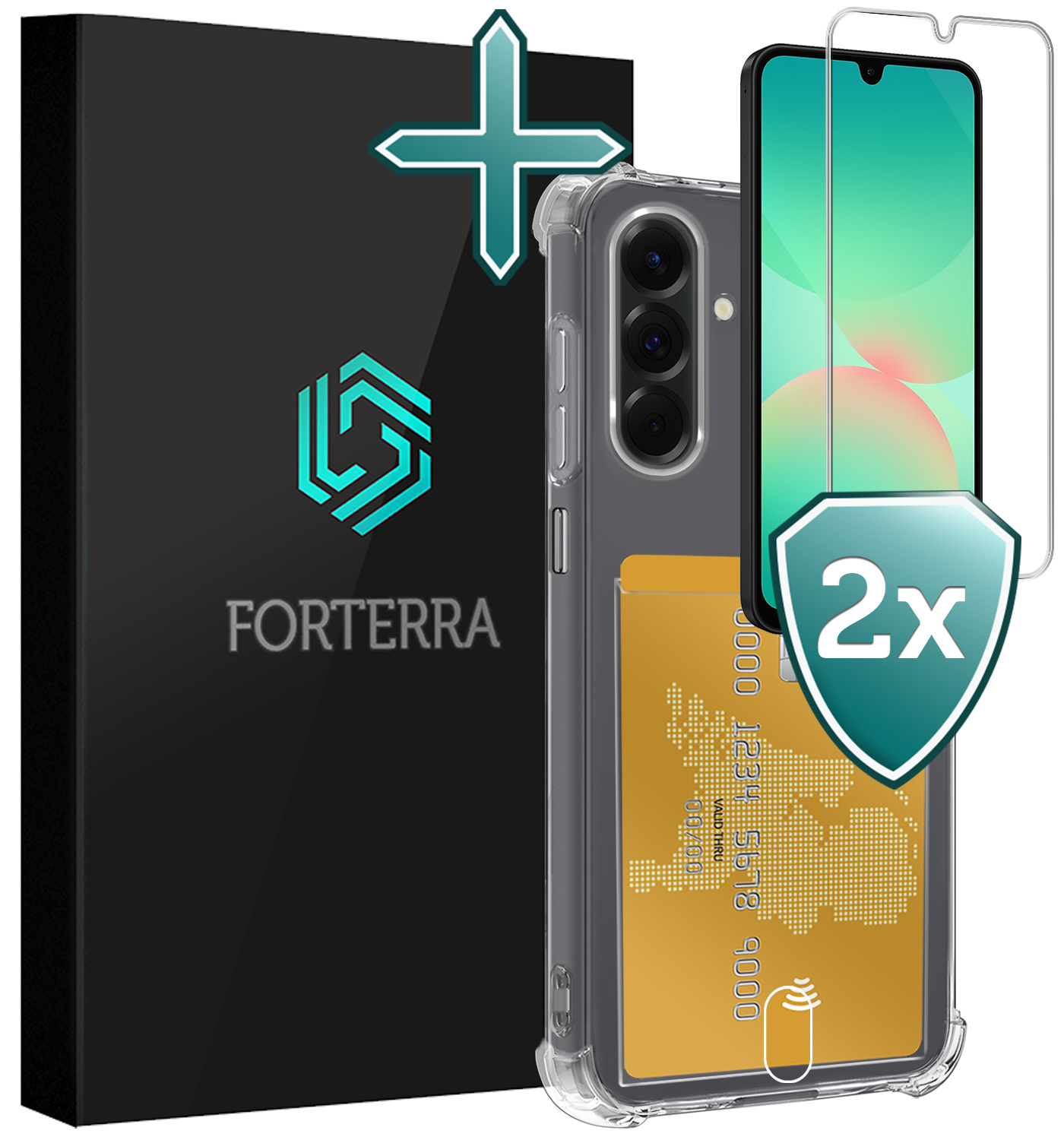 Forterra Forterra Samsung Galaxy A26 Hoesje Pashouder Met 2x Screenprotector