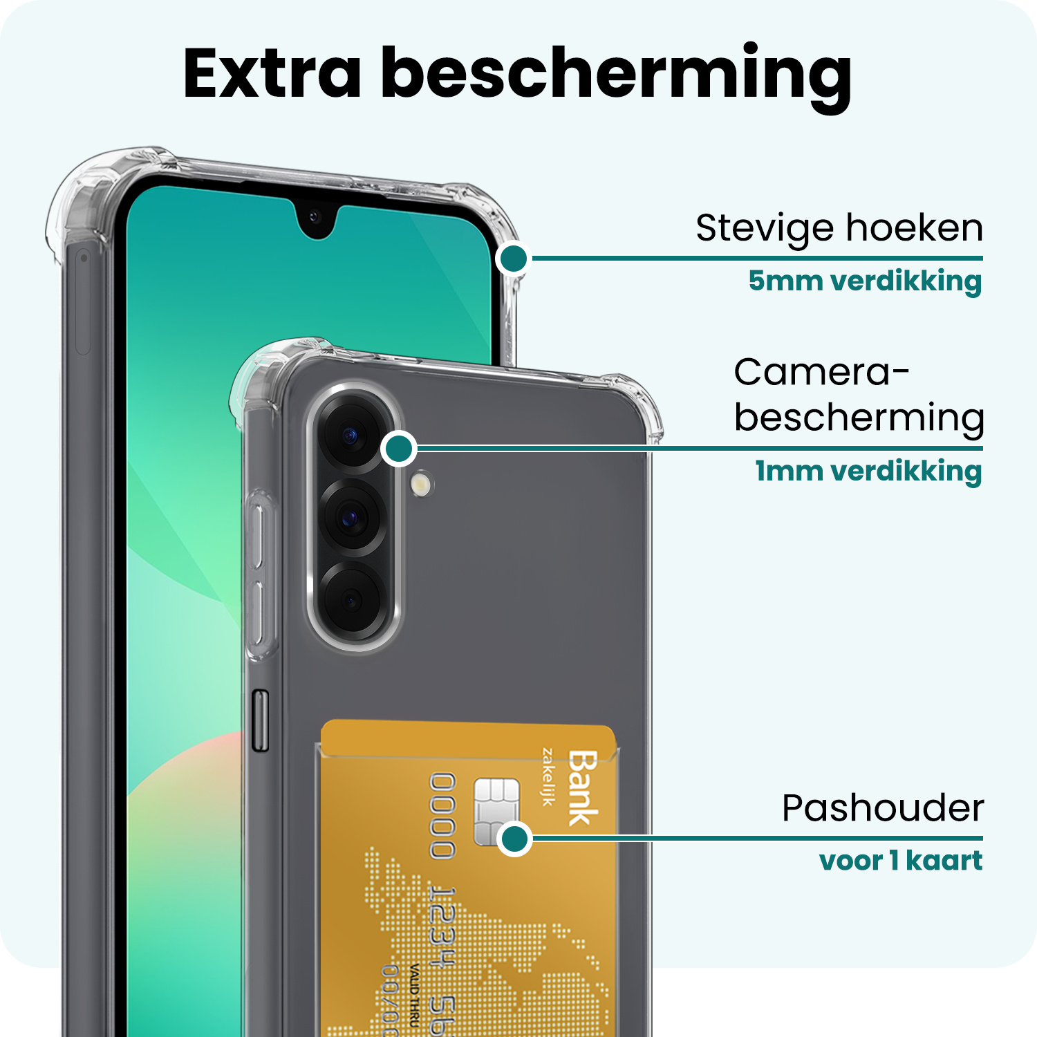 Forterra Forterra Samsung Galaxy A26 Hoesje Pashouder Met 2x Screenprotector