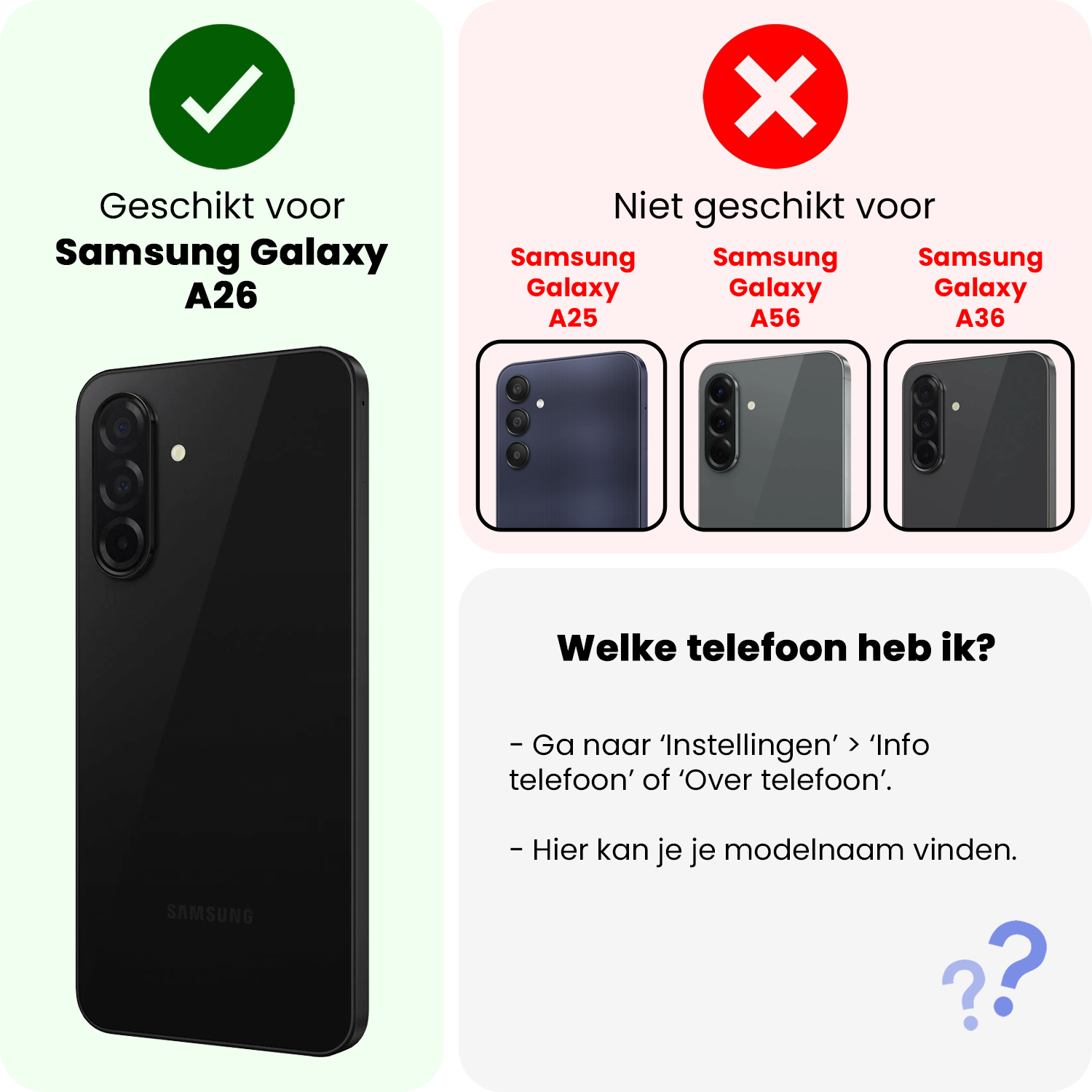 Forterra Forterra Samsung Galaxy A26 Hoesje Transparant Shockproof Met Zwart Koord