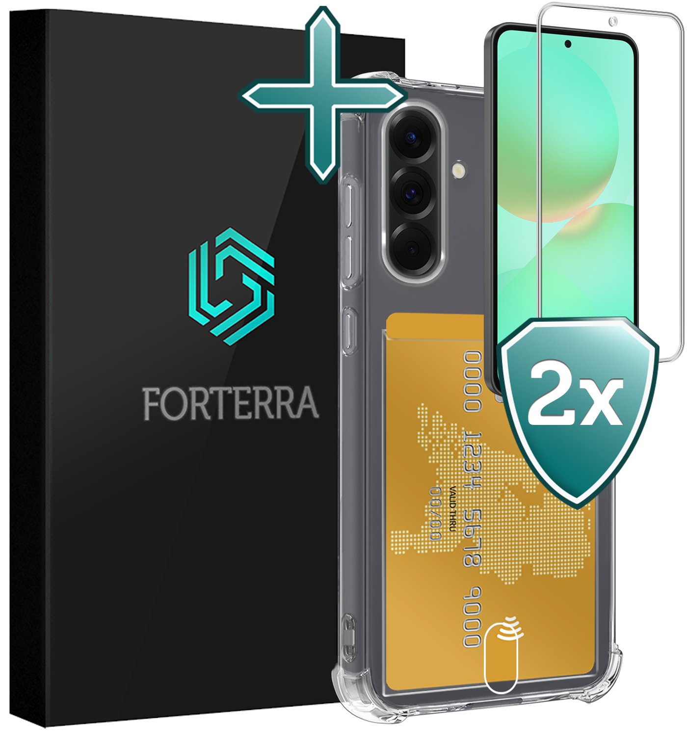 Forterra Forterra Samsung Galaxy A36 Hoesje Pashouder Met 2x Screenprotector