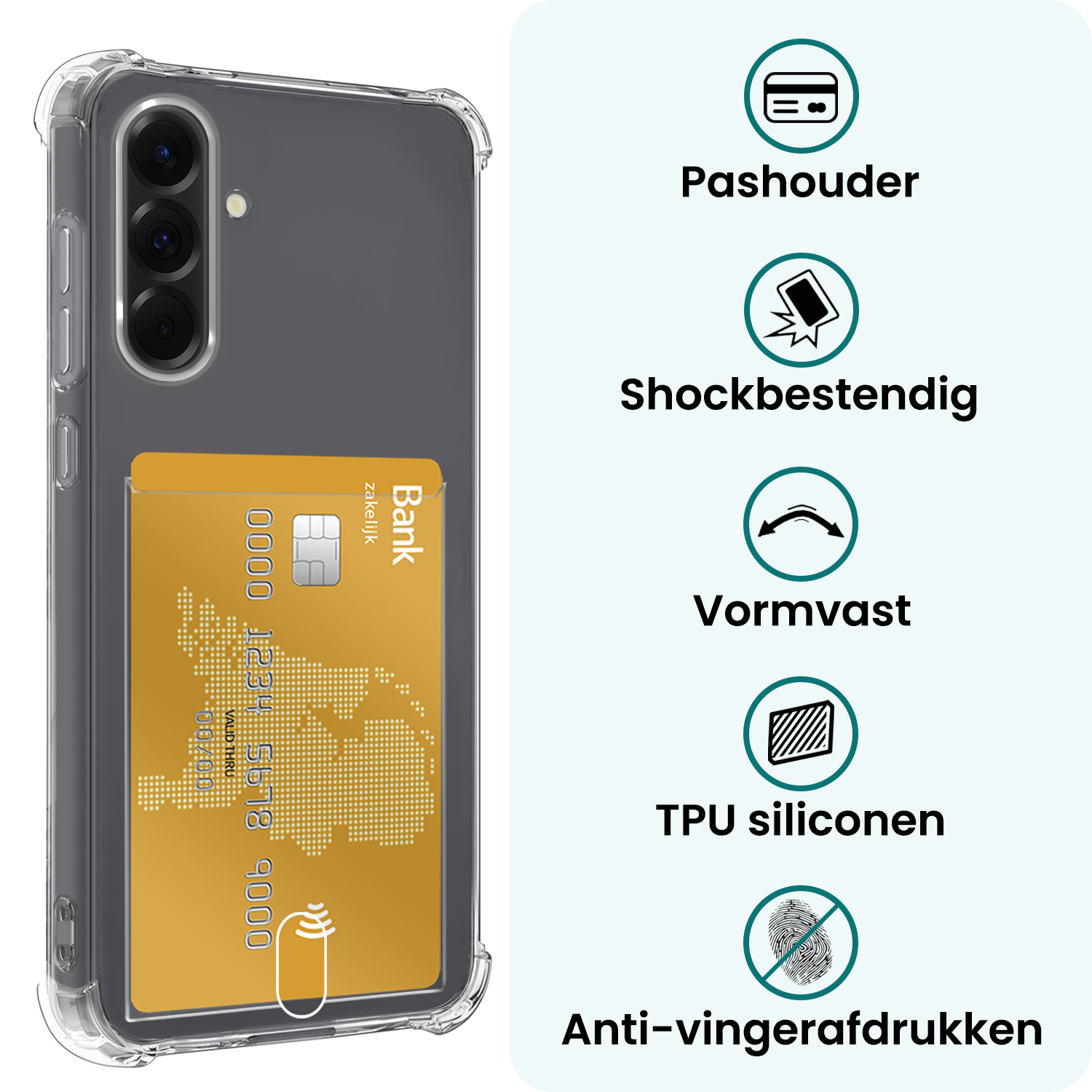 Forterra Forterra Samsung Galaxy A36 Hoesje Pashouder Met 2x Screenprotector