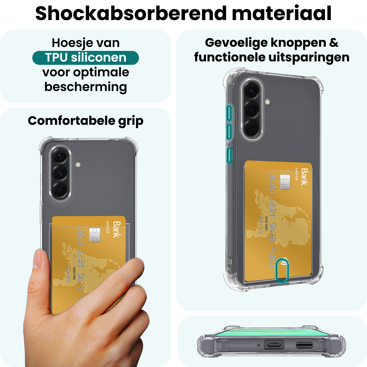 Forterra Forterra Samsung Galaxy A36 Hoesje Pashouder Met 2x Screenprotector