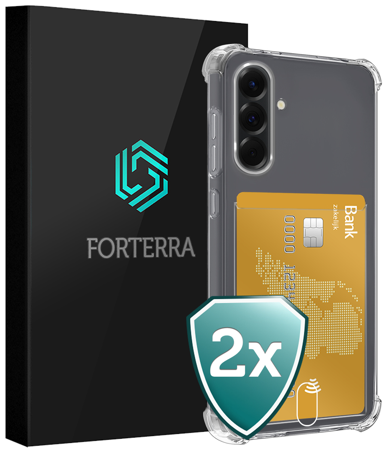 Forterra Forterra Samsung Galaxy A56 Hoesje Pashouder - 2 PACK