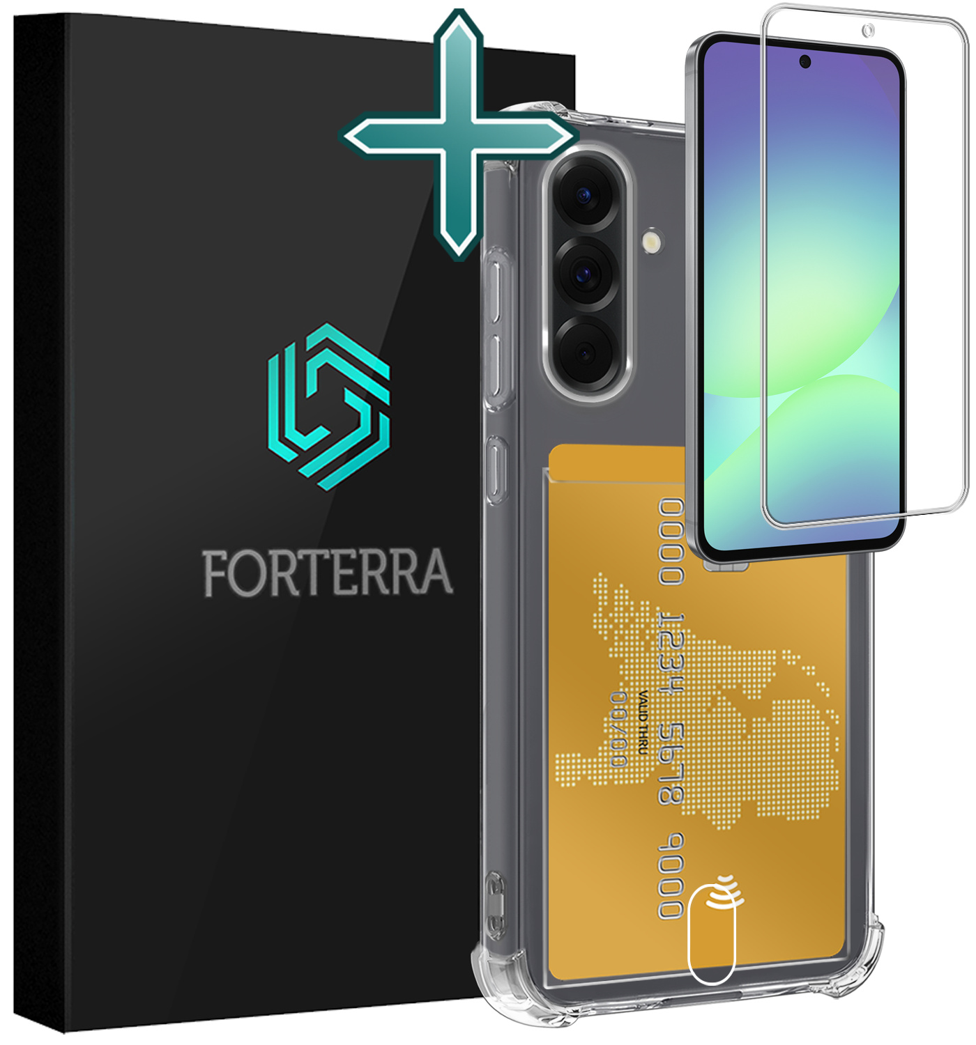 Forterra Forterra Samsung Galaxy A56 Hoesje Pashouder Met Screenprotector