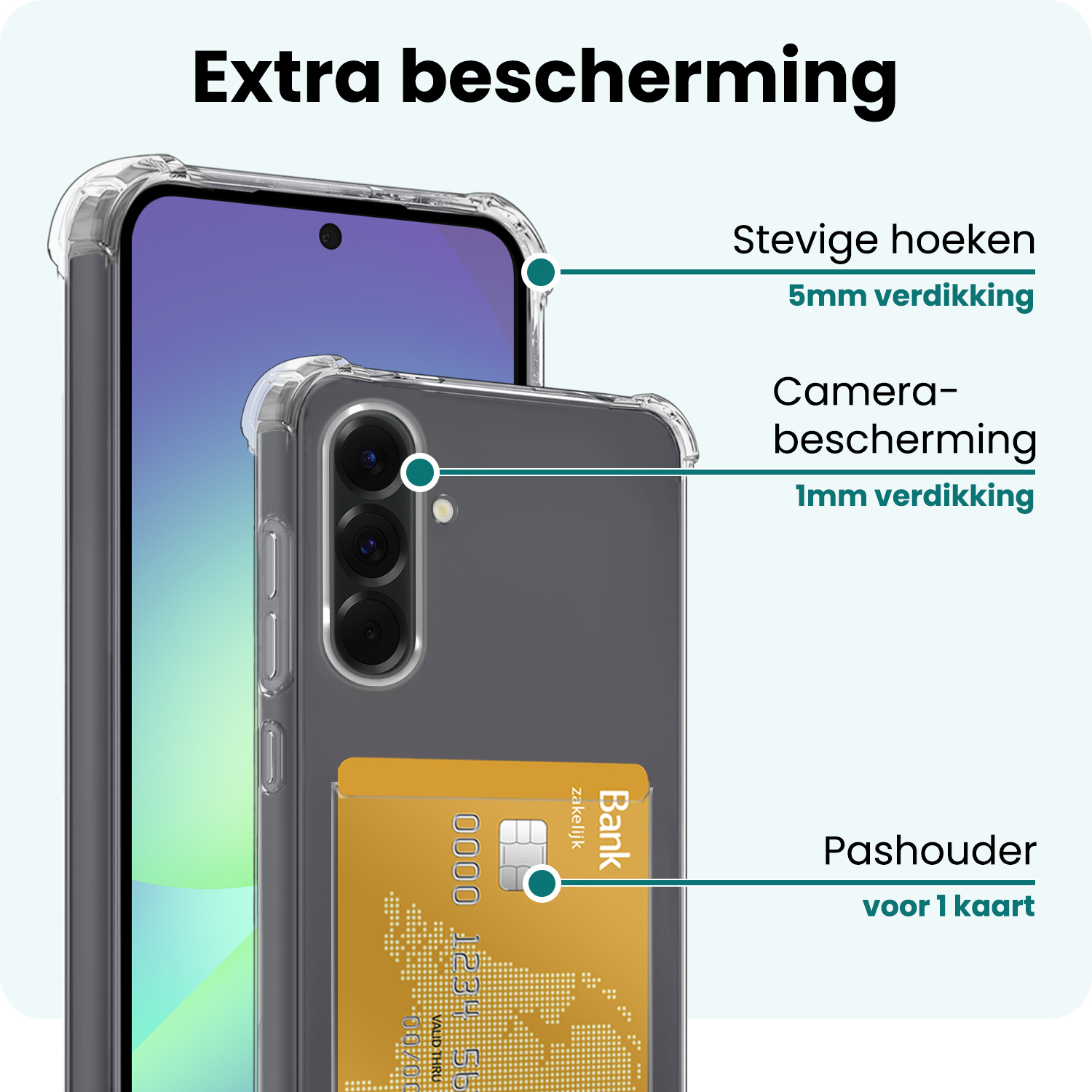 Forterra Forterra Samsung Galaxy A56 Hoesje Pashouder Met 2x Screenprotector