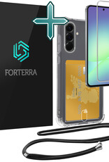 Forterra Forterra Samsung Galaxy A56 Hoesje Pashouder met Koord Met Screenprotector