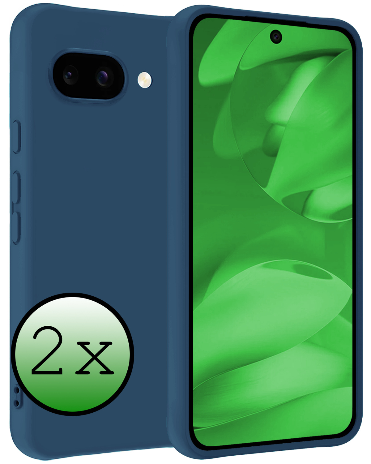 BASEY. BASEY. Google Pixel 9a Hoesje Siliconen - Donkerblauw - 2 PACK