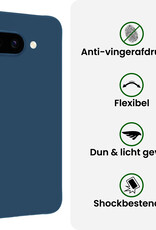 BASEY. BASEY. Google Pixel 9a Hoesje Siliconen Met Screenprotector - Donkerblauw
