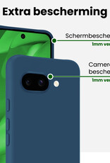 BASEY. BASEY. Google Pixel 9a Hoesje Siliconen Met Screenprotector - Donkerblauw